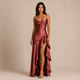 Alicia - Vestido de tirantes finos con cuerpo drapeado