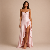 Alicia - Vestido de tirantes finos con cuerpo drapeado