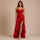 Alicia - Vestido de tirantes finos con cuerpo drapeado