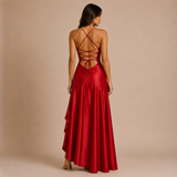 Alicia - Vestido de tirantes finos con cuerpo drapeado