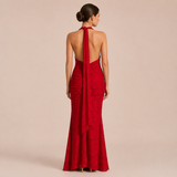 Carmen - Vestido halter de encaje con escote profundo