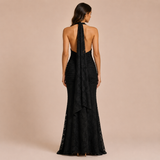 Carmen - Vestido halter de encaje con escote profundo