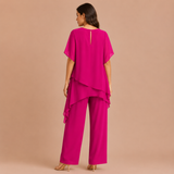 Carmen - Conjunto de blusa asimétrica y pantalón recto