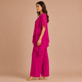 Carmen - Conjunto de blusa asimétrica y pantalón recto
