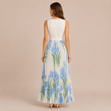 Irene - Vestido midi de tirantes anchos con falda plisada
