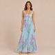 Irene - Vestido midi de tirantes anchos con falda plisada