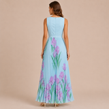 Irene - Vestido midi de tirantes anchos con falda plisada