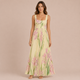 Irene - Vestido midi de tirantes anchos con falda plisada