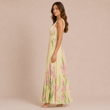 Irene - Vestido midi de tirantes anchos con falda plisada