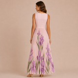 Irene - Vestido midi de tirantes anchos con falda plisada