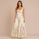 Irene - Vestido midi de tirantes anchos con falda plisada