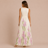 Irene - Vestido midi de tirantes anchos con falda plisada