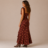 Amaia - Vestido drapeado con tirantes de volante