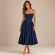 Vera - Vestido midi de corsé con tirantes finos