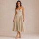 Vera - Vestido midi de corsé con tirantes finos