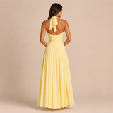 Lucía - Vestido maxi halter con escote profundo