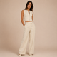 Valentina - Conjunto lino crudo, top y pantalón palazzo