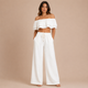 Lola - Conjunto top off-shoulder con volantes y pantalón palazzo