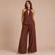 Isabel - Conjunto top halter con botones y pantalón palazzo