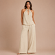 Isabel - Conjunto top halter con botones y pantalón palazzo