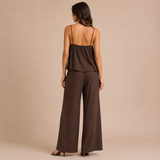 Elena - Conjunto top tirantes escotado y pantalón palazzo