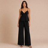 Elena - Conjunto top tirantes escotado y pantalón palazzo