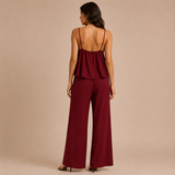 Elena - Conjunto top tirantes escotado y pantalón palazzo