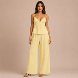 Elena - Conjunto top tirantes escotado y pantalón palazzo