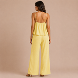 Elena - Conjunto top tirantes escotado y pantalón palazzo