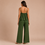 Elena - Conjunto top tirantes escotado y pantalón palazzo