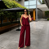 Elena - Conjunto top tirantes escotado y pantalón palazzo
