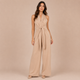 Alba - Mono halter con escote en V y lazo en la cintura