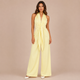 Alba - Mono halter con escote en V y lazo en la cintura