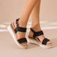 Paloma - Sandalias cuña con tira trenzada y plataforma de esparto