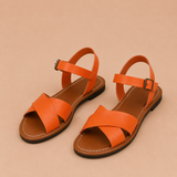 Teresa - Sandalias planas con tiras cruzadas