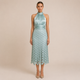Celia - Vestido midi de cuello halter con top satinado