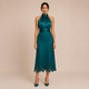 Celia - Vestido midi de cuello halter con top satinado