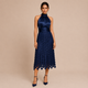 Celia - Vestido midi de cuello halter con top satinado