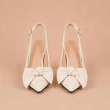Claudia - Zapatos slingback de punta fina con lazo
