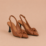 Claudia - Zapatos slingback de punta fina con lazo