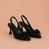 Claudia - Zapatos slingback de punta fina con lazo