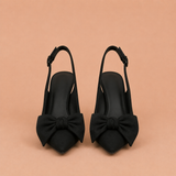 Claudia - Zapatos slingback de punta fina con lazo