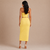Natalia - Falda midi texturizada con cintura ancha