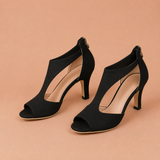 Mónica - Zapatos de tacón medio con corte cut-out y punta abierta