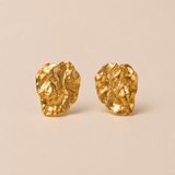 Pendientes Corazón Dorado Martillado