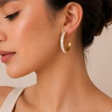 Pendientes Aro con Baguettes de Circonitas