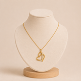 Collar Cadena con Dije Corazón Abierto y Circonitas