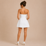 Luana - Vestido mini palabra de honor con silueta en A