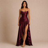 Alicia - Vestido de tirantes finos con cuerpo drapeado