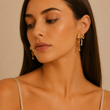 Pendientes de lazo dorado